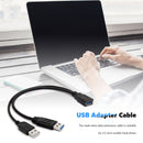 USB 3.0 Female to Dual USB Type A Male Extra Power Data Y Extension Cable Black