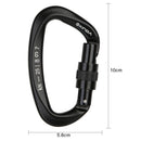 25KN D Shape Safety Lock Carabiner Outdoor Rock Climbing Buckle (Black)