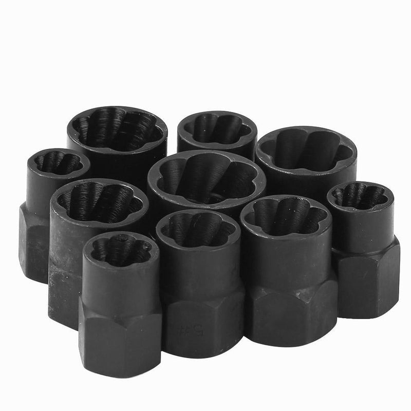 10pcs Damaged Nut Bolt Remover Kit Stud Extractor Broken Bolt Screw Remover