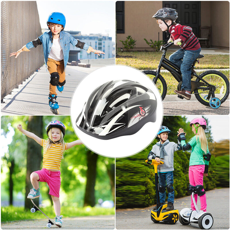 Childrens Riding Helmet Anti Drop Cartoon Sports Bicycle Helmet (Black) Newly