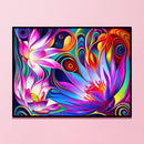 Full Cross Stitch 11CT Cotton DIY Lotus Printed Embroidery Kits Hanging Pai