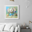5D DIY Full Round Drill Table Flowers Cross Stitch Diamond Painting Home Decor