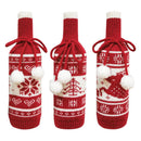 Knitted Bottle Cover Bags Wine Bottle Holder Sweater Xmas Decoration (Snowflake)