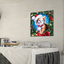 Full Drill Mosaic Diamond Painting DIY Christmas Cat 5D Art Rhinestone Picture