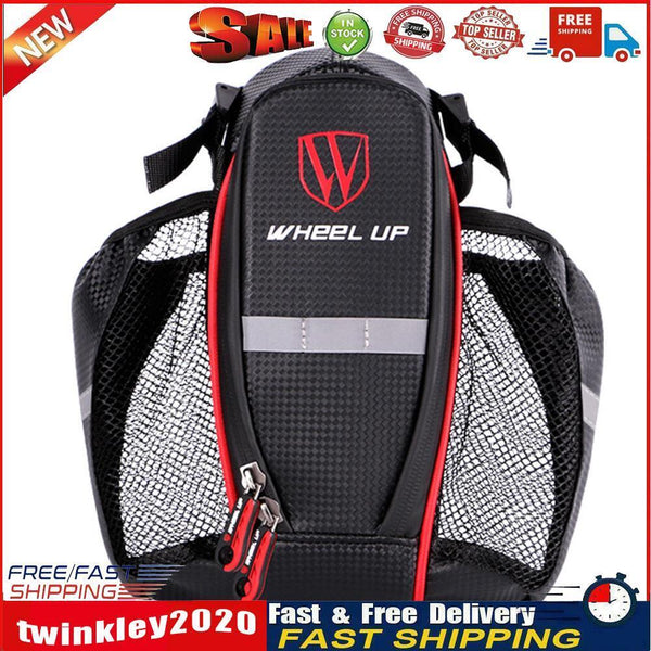 WHEEL UP Bicycle Saddle Bag with Double Water Bottle Pouch Seat Bag (Red) Newly