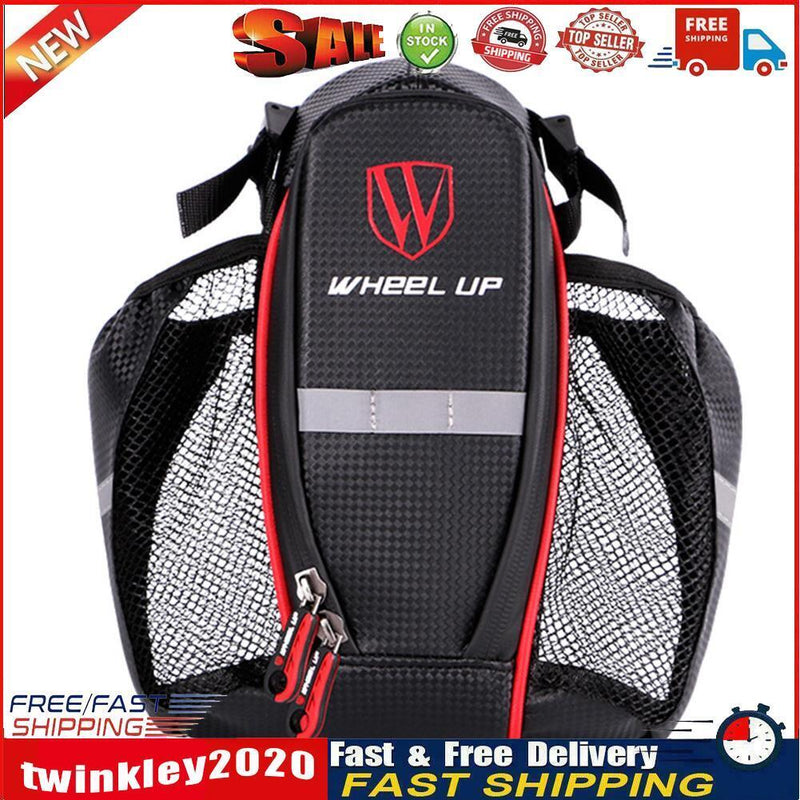 WHEEL UP Bicycle Saddle Bag with Double Water Bottle Pouch Seat Bag (Red) Newly