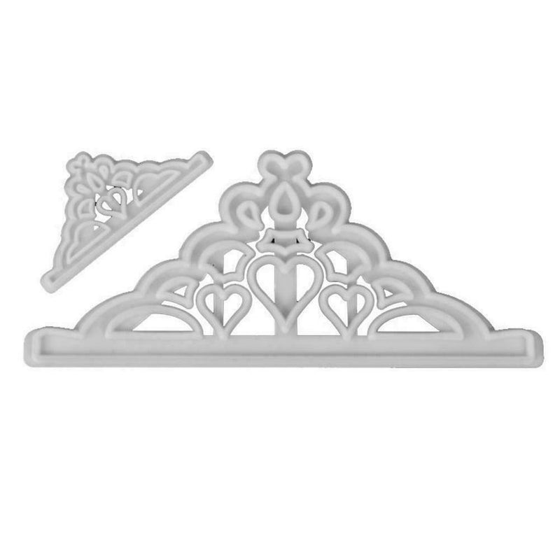 2Pcs Crown Plastic Fondant Cutter Cake Mold Cupcake Tools Decorating E4F4