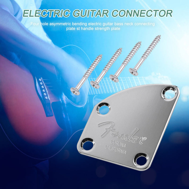 1 Set Electric Guitar Bass Neck Back Plate with 4 Screws Guitar Replacement