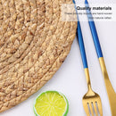 Woven Placemats, Round Braided Water Hyacinth Weave Placemat for Dining Table