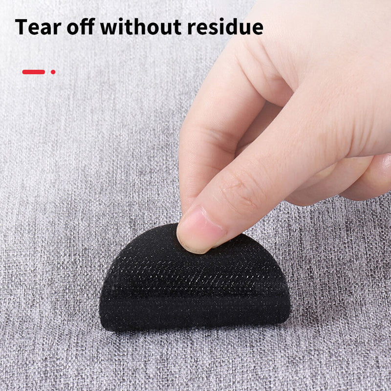 5pcs Fastener Adhesive Tape for Bed Sheet Sofa Carpet Anti Slip Pad (Black)