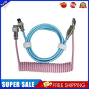 2pcs Mechanical Keyboard Cable Type-C USB Aviation Spring Wire(PU Pink)