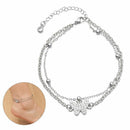 Heart Women Adjustable Chain Foot Anklet Summer Jewelry Beach Double Layer