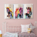 3 Zebra Oil Paint By Numbers Canvas Drawing DIY Coloring Pictures Color Panels