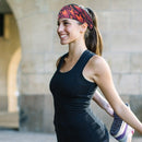Printed Lycra Yoga Headband Bandanas Fitness Hair Band Headdress (Red)