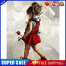 Red Skirt Girl Paint By Numbers Kit DIY Frameless Picture On Canvas (S438)