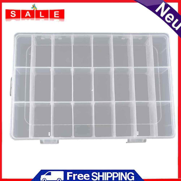 Transparent Fishing Tackle Storage Box Fishing Connector Soft 24 Slots Lure h