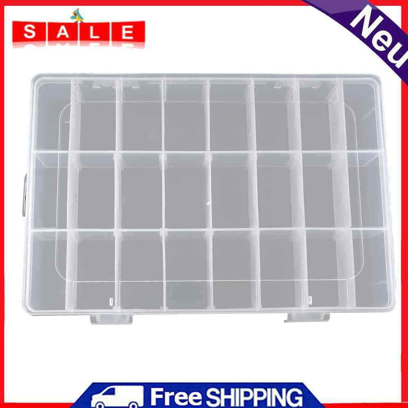 Transparent Fishing Tackle Storage Box Fishing Connector Soft 24 Slots Lure h