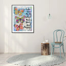 Full Drill Round Diamond Painting Animal English Mosaic Kit Wall Drawing Pict