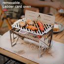 Portable Folding BBQ Grill Stove Outdoor Stainless Steel Barbecue Net Wood Stove