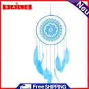 Blue Hand Hammered Dream Catcher Feather Bead Hanging Decoration Ornament