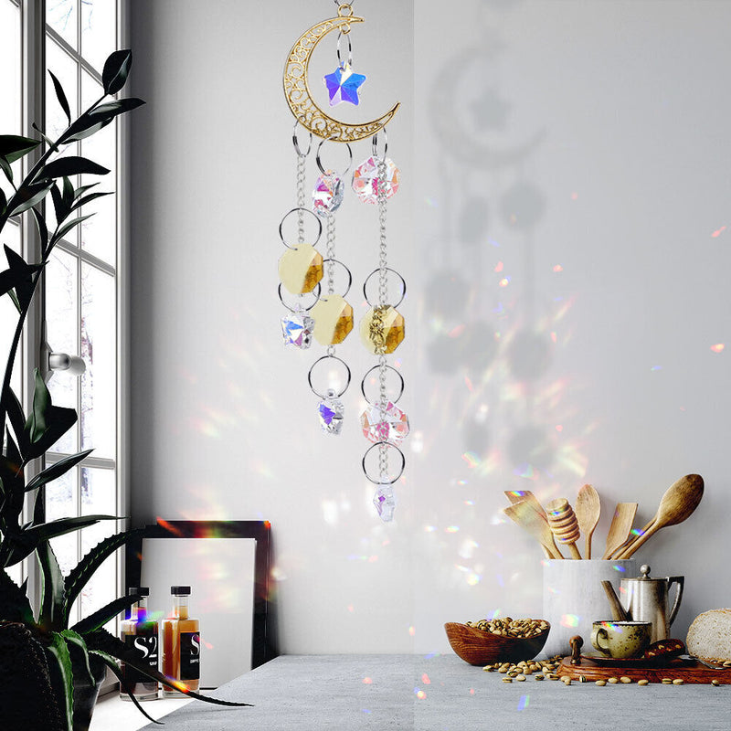 Crystal Light Catchers Hanging Chandelier Prisms Ornament Rainbow Maker Dec