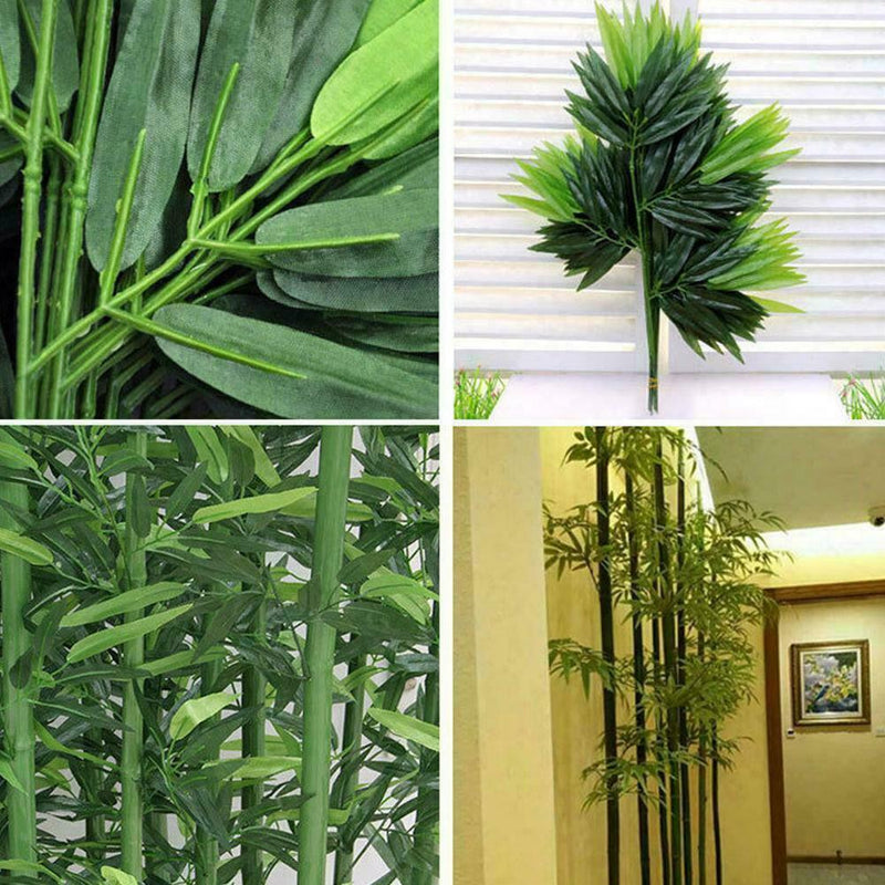 Artificial Tree Leaf Branch Green Plants Indoor Outdoor Decor H4Y4