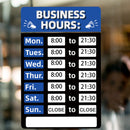 Business Hours Sign Hours of Operation Signs for Window / Door (Blue) Newly