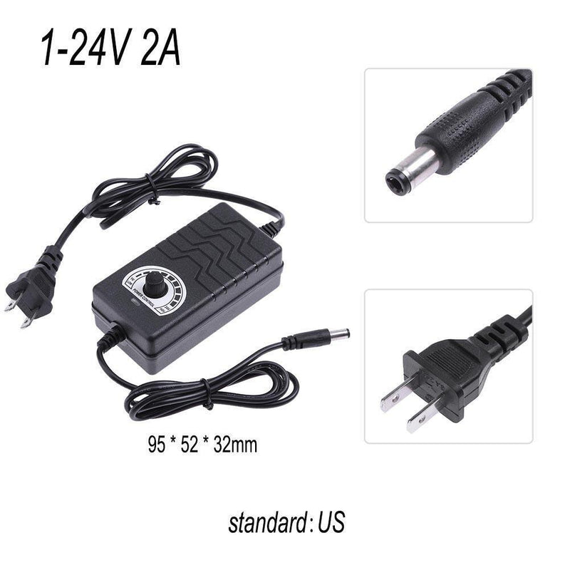 AC to DC Adapter 3-24V 2A Adjustable Power Supply Motor Speed Controller US