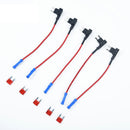 5pcs Car Mini Blade Fuse Holder Add-A-Circuit Fuse TAP Adapter with 5 Car Fuses