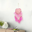 Pink Feathers Love Heart Wall Hanging Dream Catcher Home Door Pure Handmade Drea