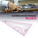 4pcs Tailor Measuring Ruler Yardstick Sleeve Sewing Clothes Drawing Ruler