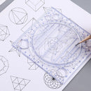 Multifunctional Rotatable Drawing Ruler Math Art Design Template (Blue) Newly