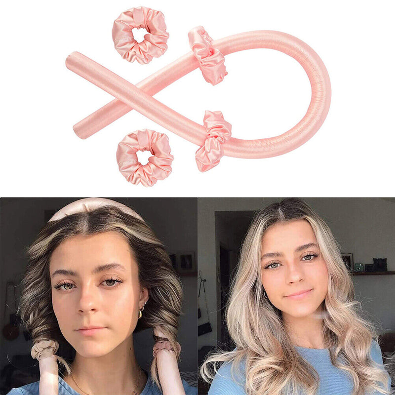 Soft Hair Heatless Curling Rod Foam Sponge Roller Hair Styling Tools (Pink)