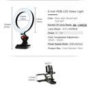 Modes 6 inch Ring Fill Light Video Light Phone Selfie 33 RGB For YouTube TikTok