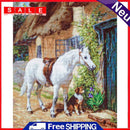 Full Embroidery Stamped Horse Dog DIY 11CT Eco-Cotton Thread Cross Stitch Kit