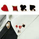 Accessories Alloy Funny Poker Shaped Collar Pins Brooches Badges Boutonniere