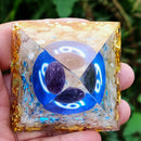 Orgonite Pyramid Peridot Chakra Healing Crystal Energy Generator Craft (C) Newly