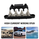 4 Post Power Distribution Block Bus Bar Battery Junction Block (M10 Black) Newly