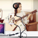 Photo Studio Selfie LED Ring Lamp w/ Phone Holder Bracket for Live Makeup Lig