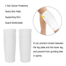1 Pair Soccer Protective Socks Shin Pads Shin Guard with Pocket (White M) Newly