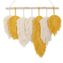 Leaves Boho Living Room Feather Wall Art Hand-woven Tapestry Wall Hanging