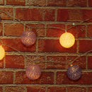 20LED Cotton Ball String Light Fairy Wedding Christmas Party Decor (Purple)