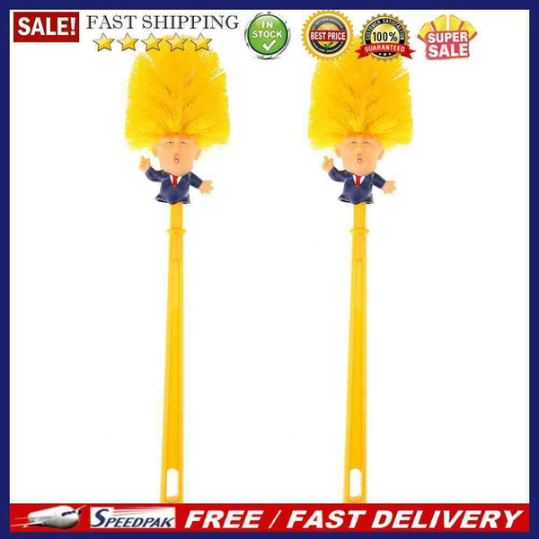 2pcs Creative Plastic Trump Toilet Brushes Bath Sink Nightstool Cleaner