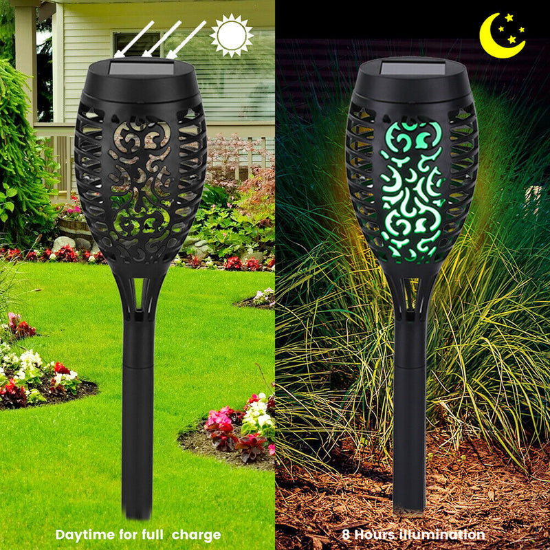 12LED Solar Flame Light Flickering Waterproof Garden Landscape Lamp (2pcs) Newly