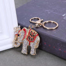 Crystal Rhinestone Elephant Key Chains Women Bag Car Pendant Keyring(Red)