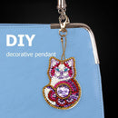 4pcs DIY Full Drill Special Shaped Diamond Painting Cat Women Bag Keychain Gift