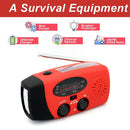 2000mAh Portable Hand Crank FM AM WB NOAA Radio Solar Radio Torch (Red) Newly