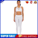 Women Yoga Set 2pcs Casual Vest Leggings Fitness Sportswear Suit (White M)