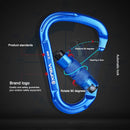 25KN Safety Auto Master Lock Carabiner Outdoor Rock Climbing Buckle (Blue)