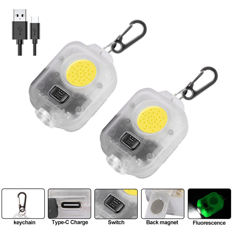 Emergency Work Lights Keychains Waterproof COB LED Flashlight (Fluorescent)
